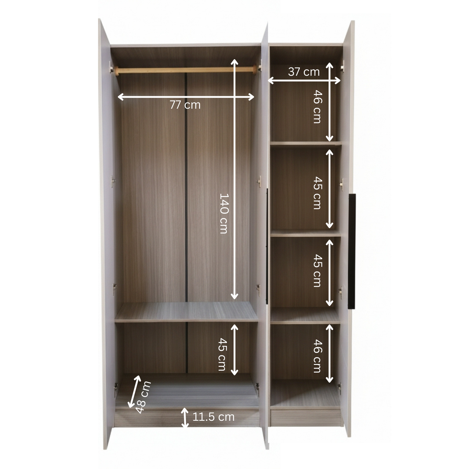 Lavie 3 Door Wardrobe