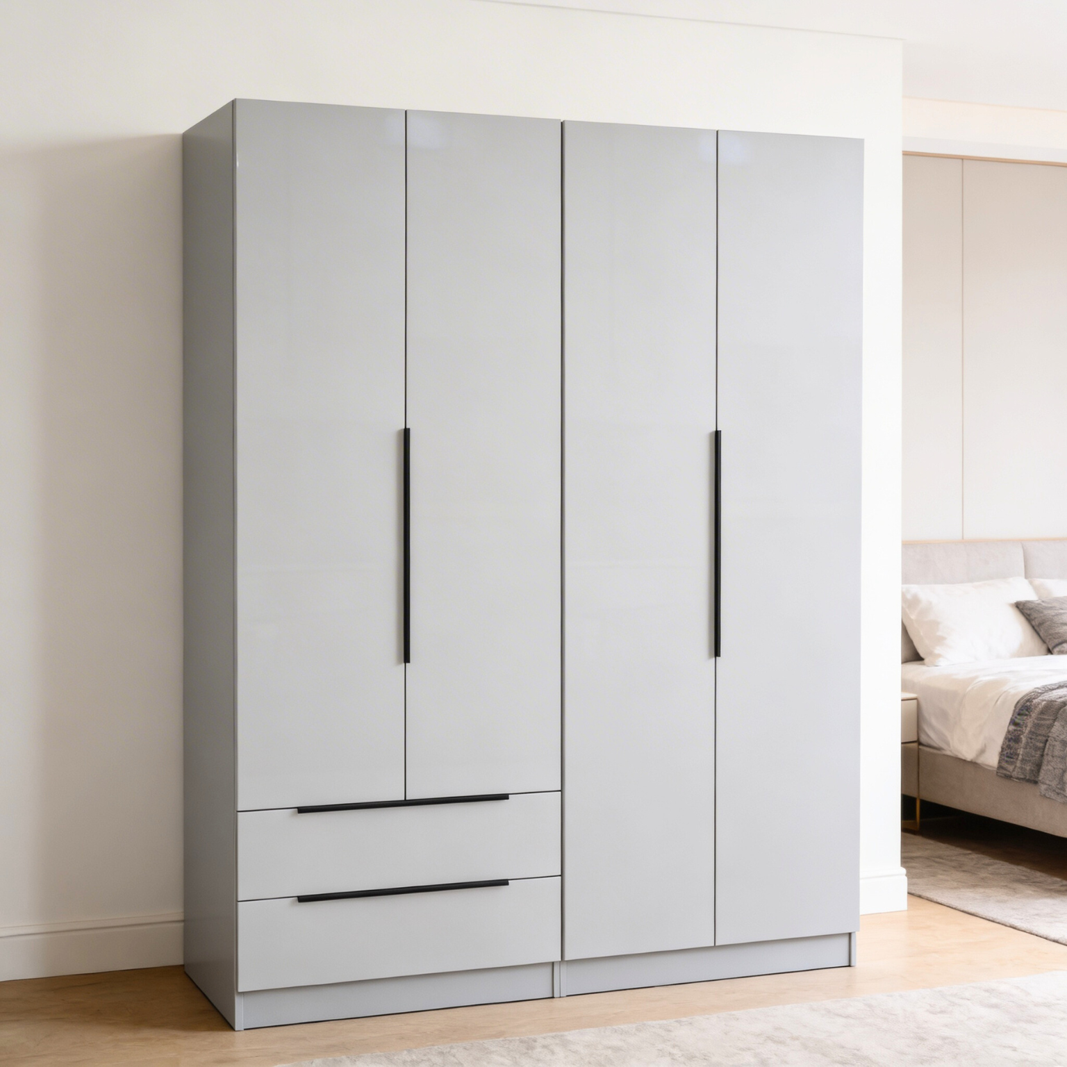 Lavie 4 Door 2 Drawer Wardrobe