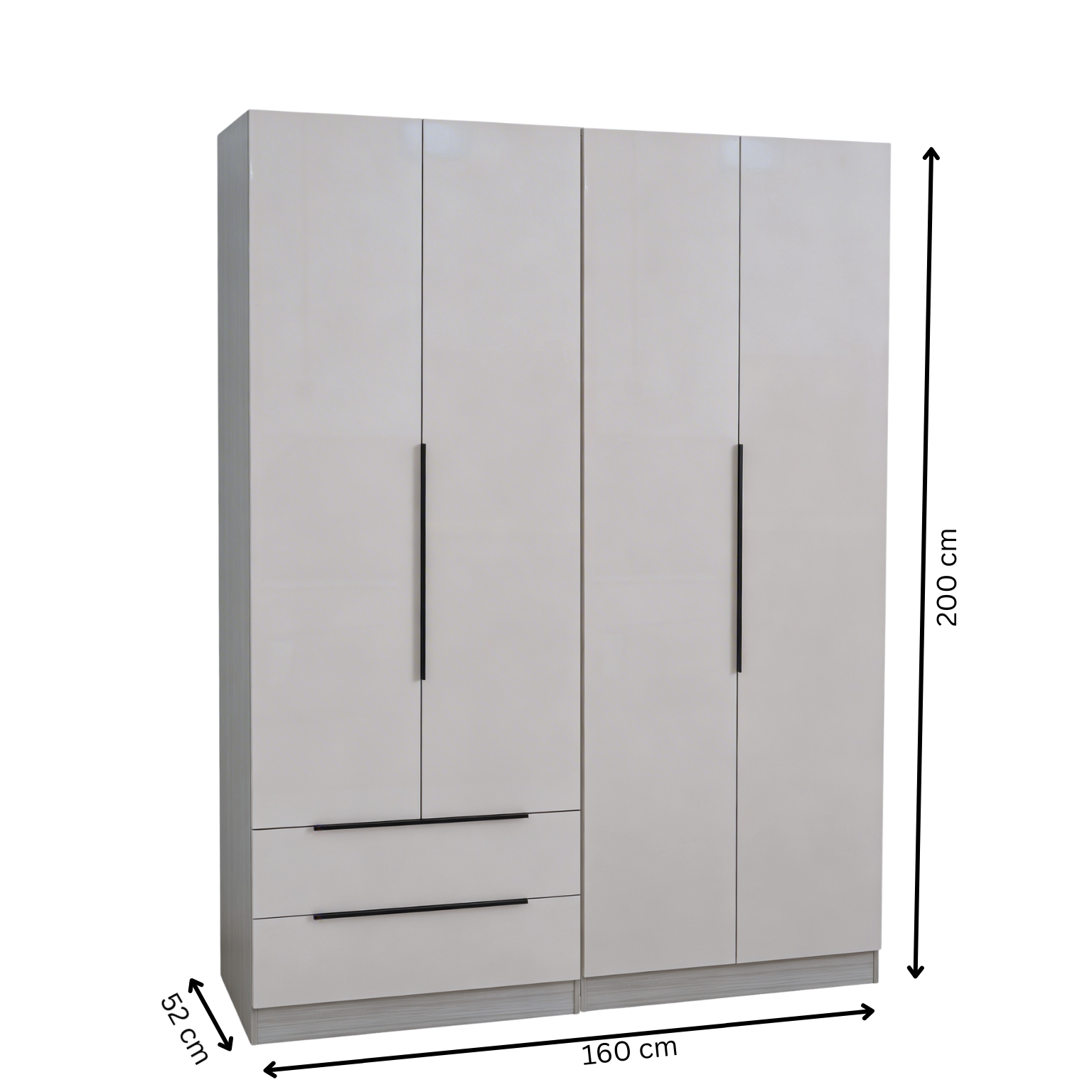 Lavie 4 Door 2 Drawer Wardrobe