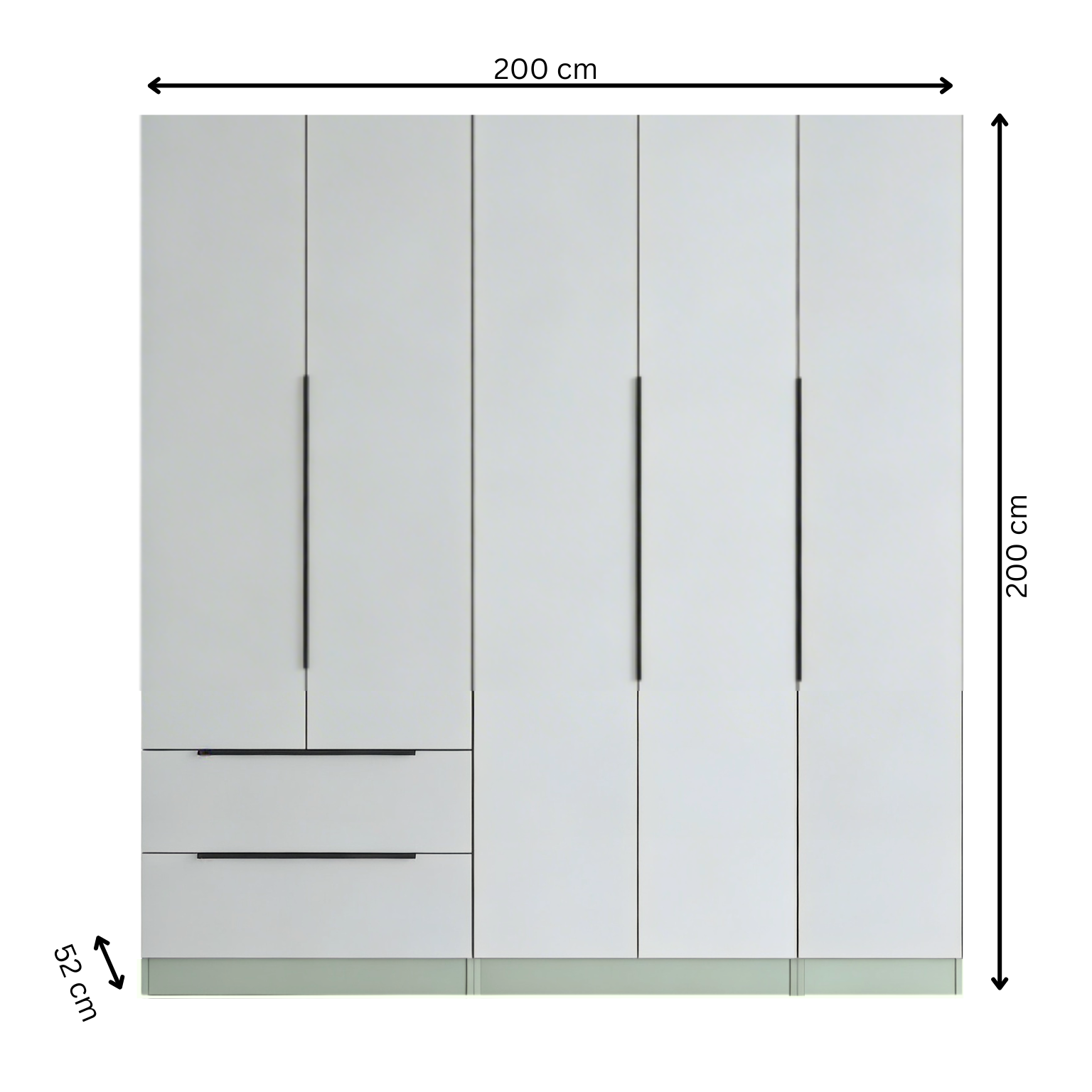 Lavie 5 Door 2 Drawer Wardrobe