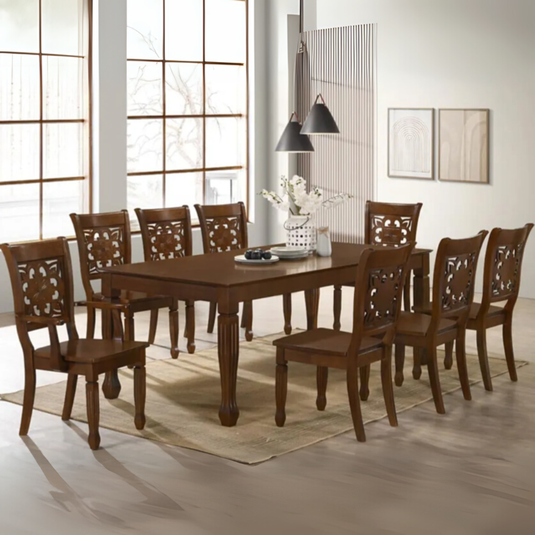 Liberi Dining Table + 6 Narita Dining Arm Chairs