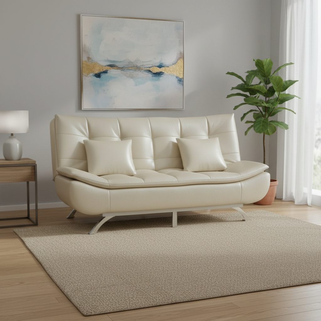 Lila Modern 3-Seater Leathaire Sofa Bed