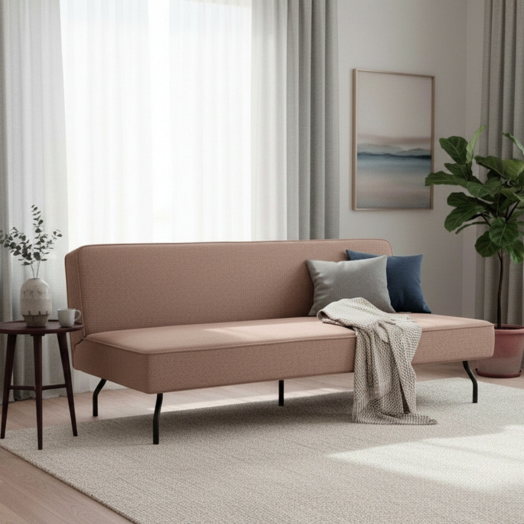 Lily Fabric Sofa Bed Brown