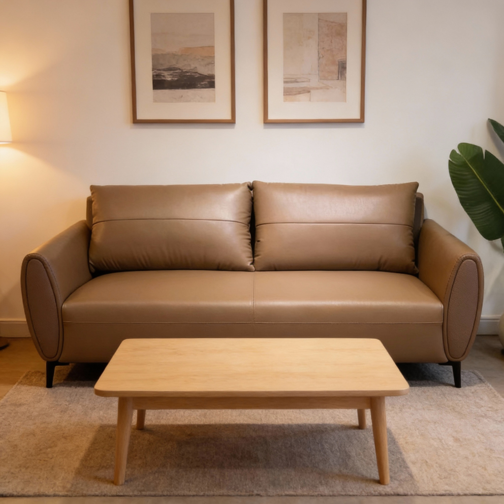 Loris 3 Seater Leather Sofa Brown
