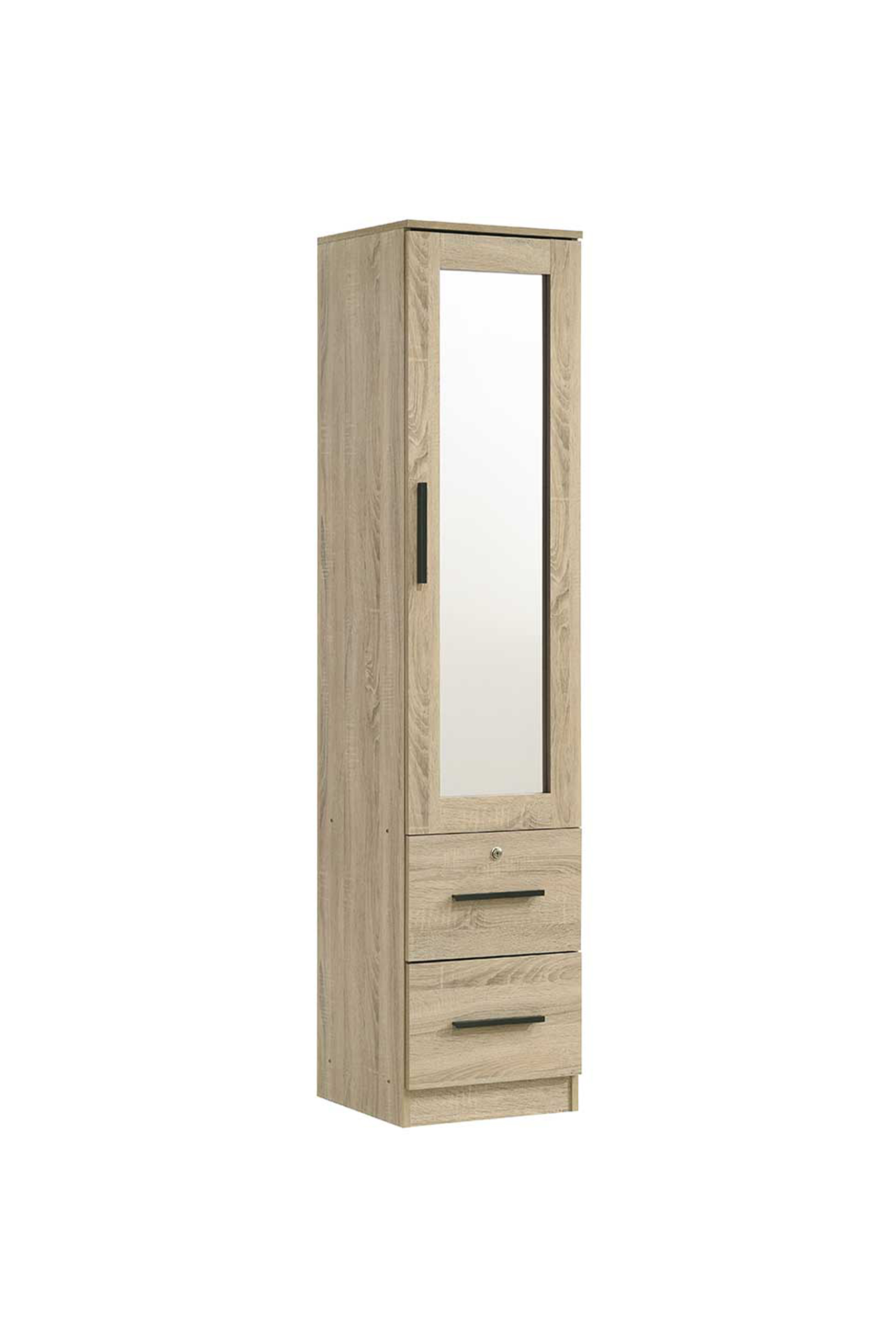 Lucas 1 Door Mirror 2 Drawer Wardrobe