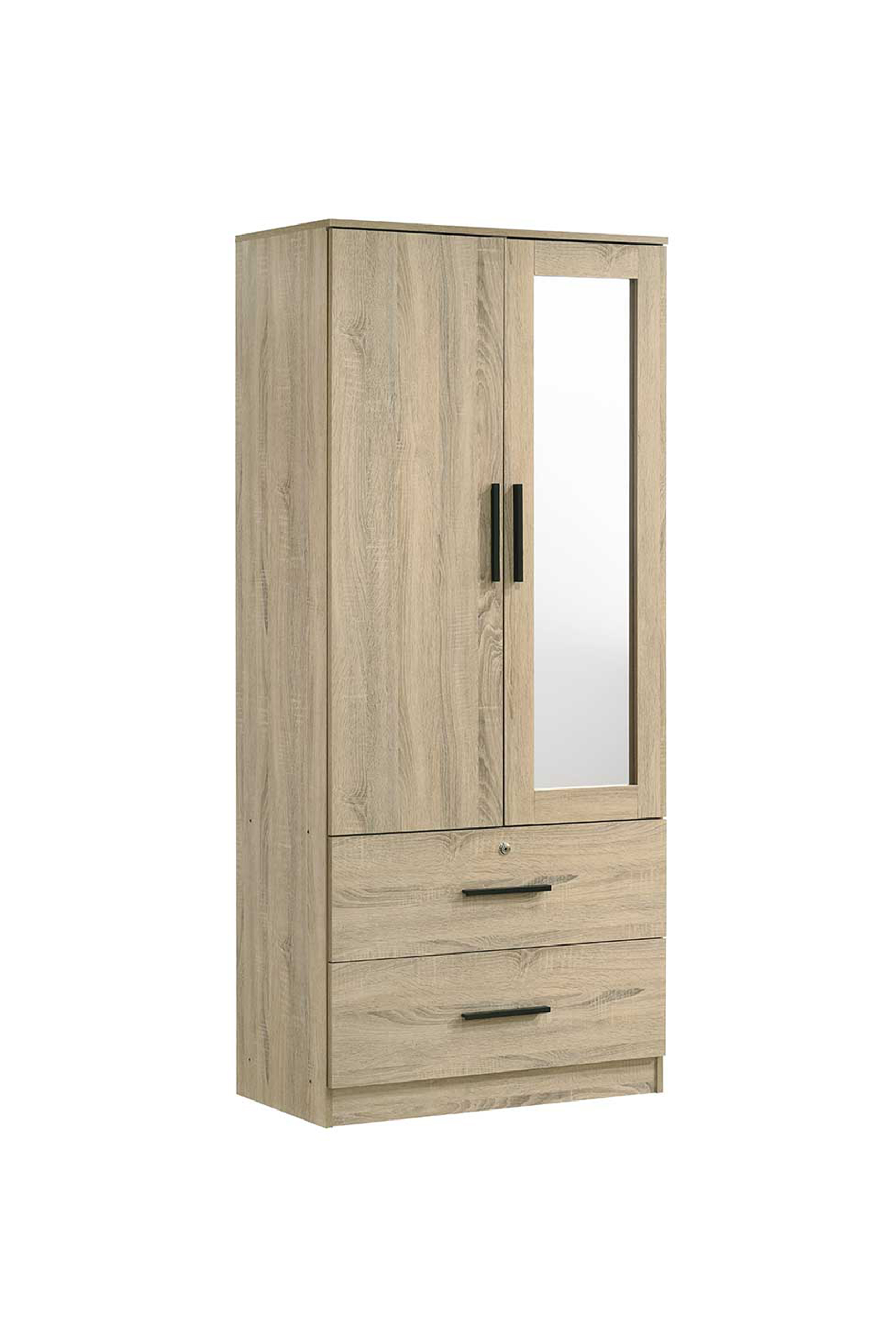 Lucas 2 Door 1 Mirror 2 Drawer Wardrobe
