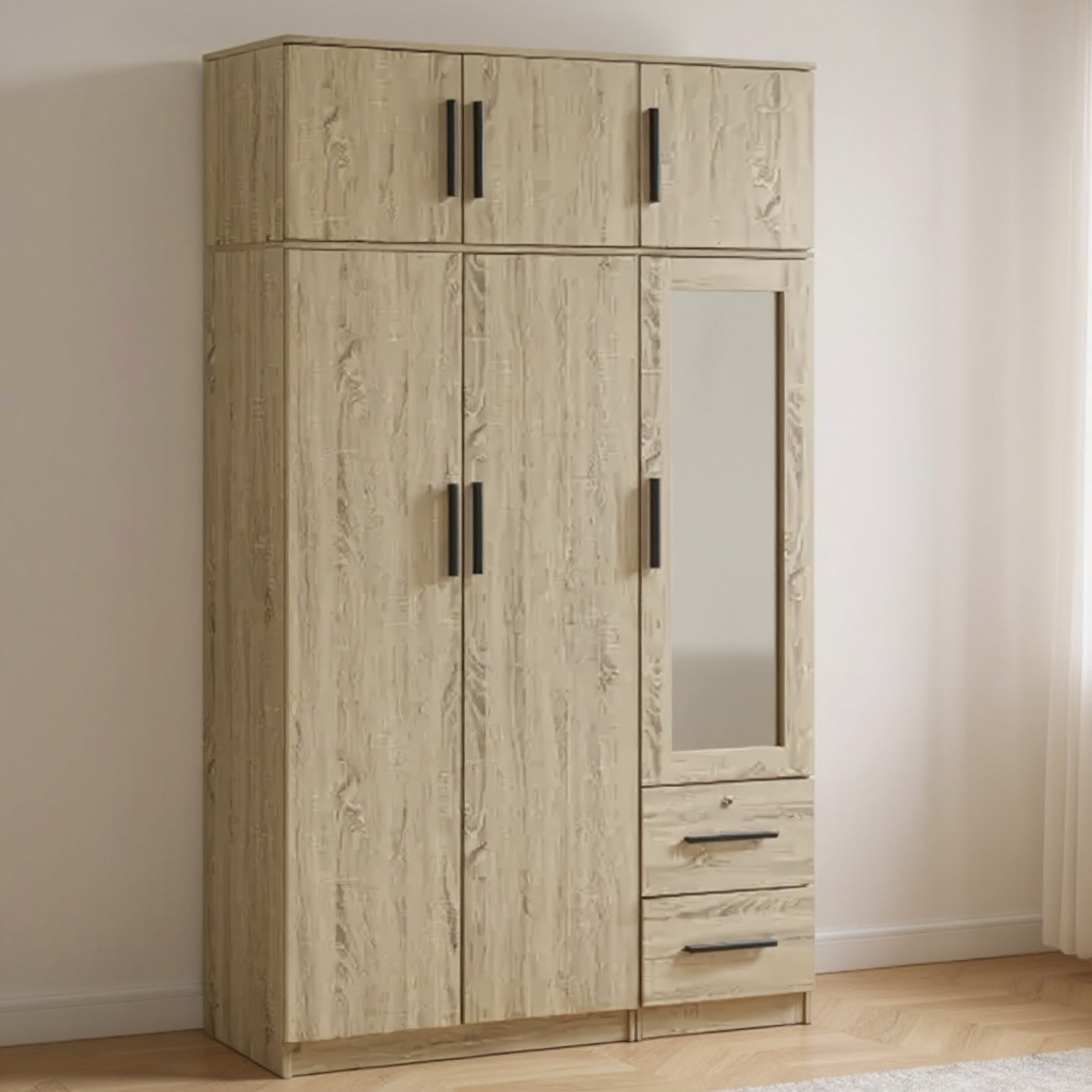Lucas 3 Door with Drawer and Mirror Wardrobe Combo 2