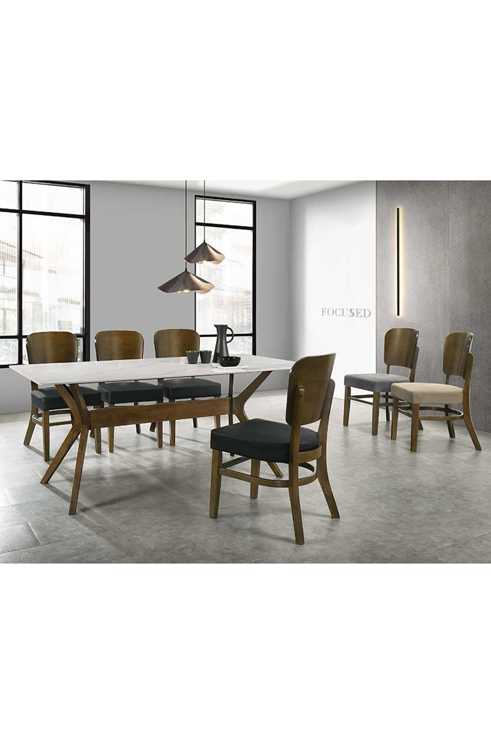 Marianopoli Dining Table + 6 Marmi Dining Chairs