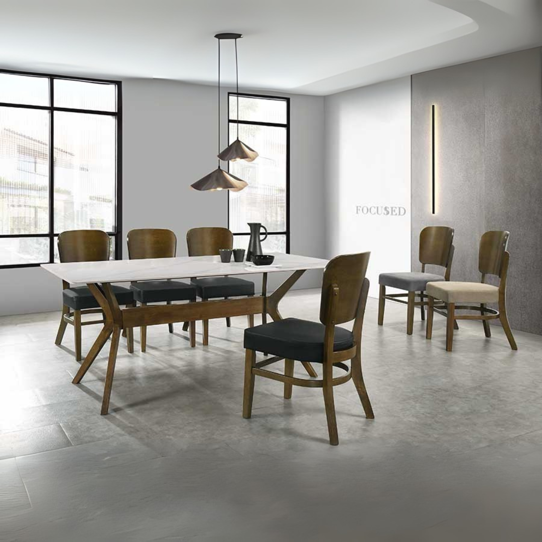 Marianopoli Dining Table + 6 Marmi Dining Chairs