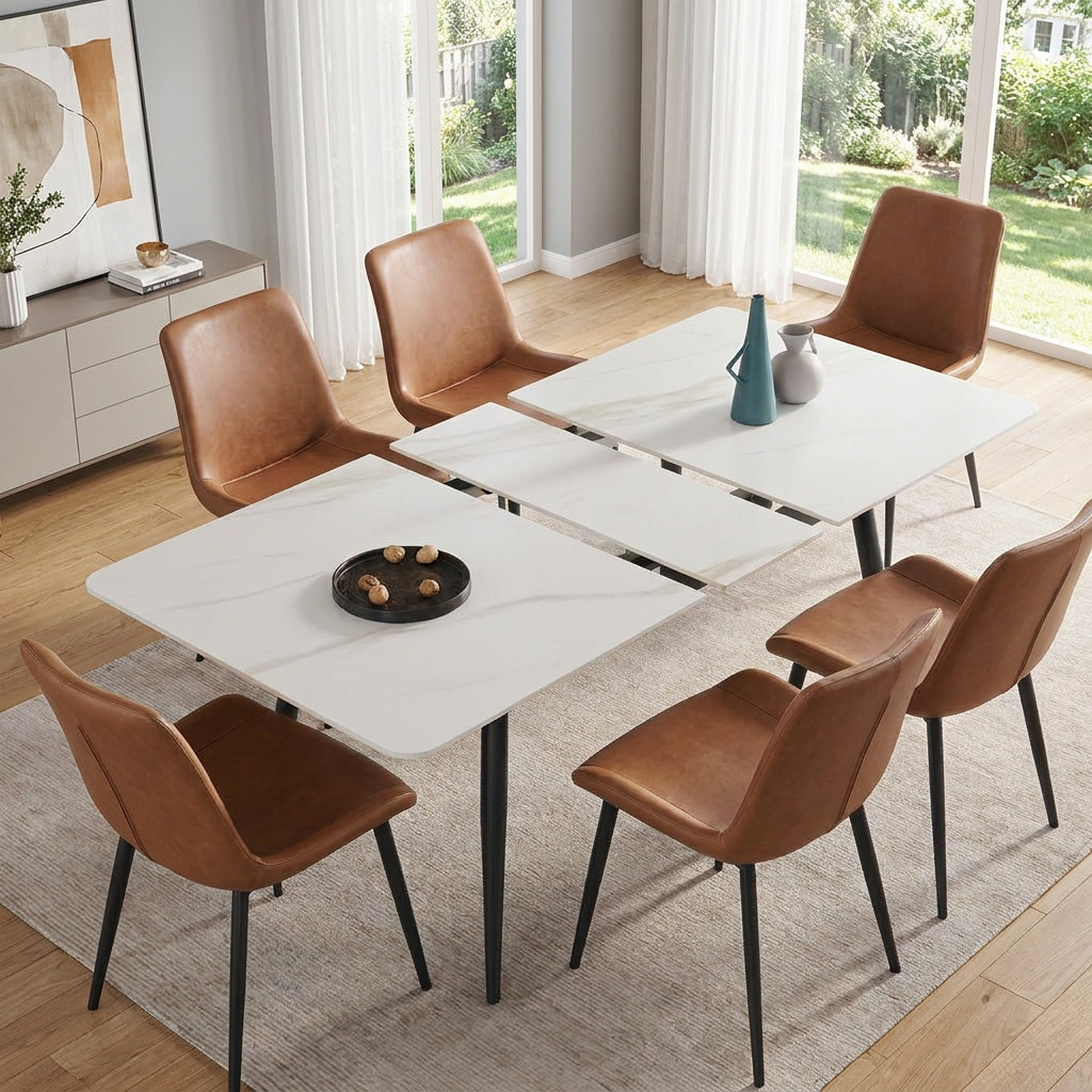 Modern Space Saving Extendable Dining Table (1.5M Extendable To 1.8M Rectangular )