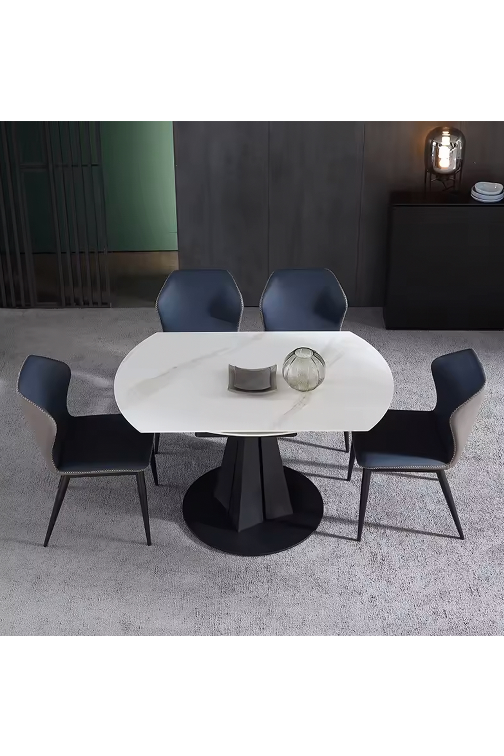 Modica Round Extendable Dining Table - Turn to Extend