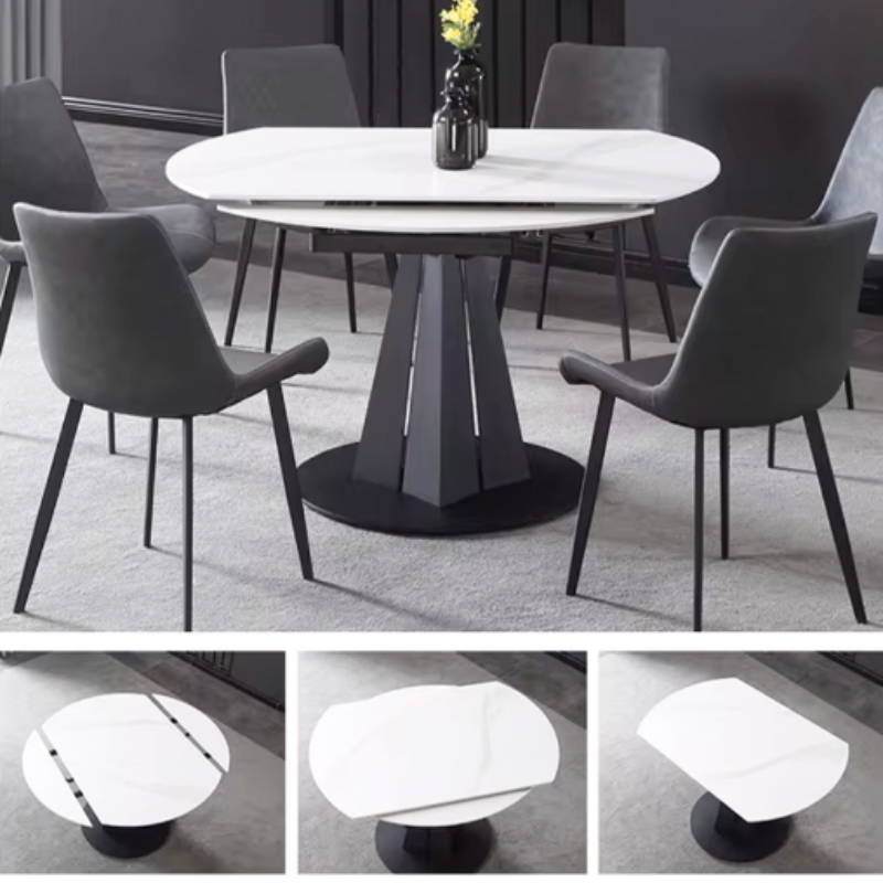 Modica Round Extendable Dining Table - Electric Powered