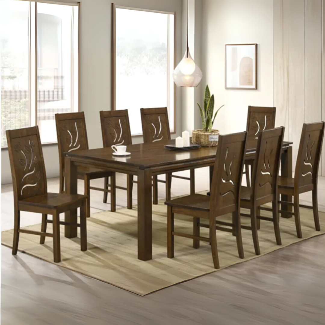 Nayoro Walnut 1+6 Wooden Dining Set (Kaizu)