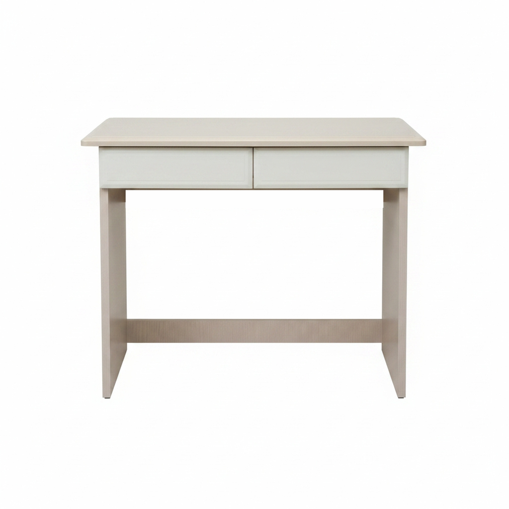 Noli Minimalist Study Table – Space Saving Office Desk with 2 Storage Drawers