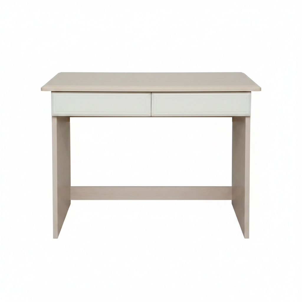Noli Minimalist Study Table – Space Saving Office Desk with 2 Storage Drawers