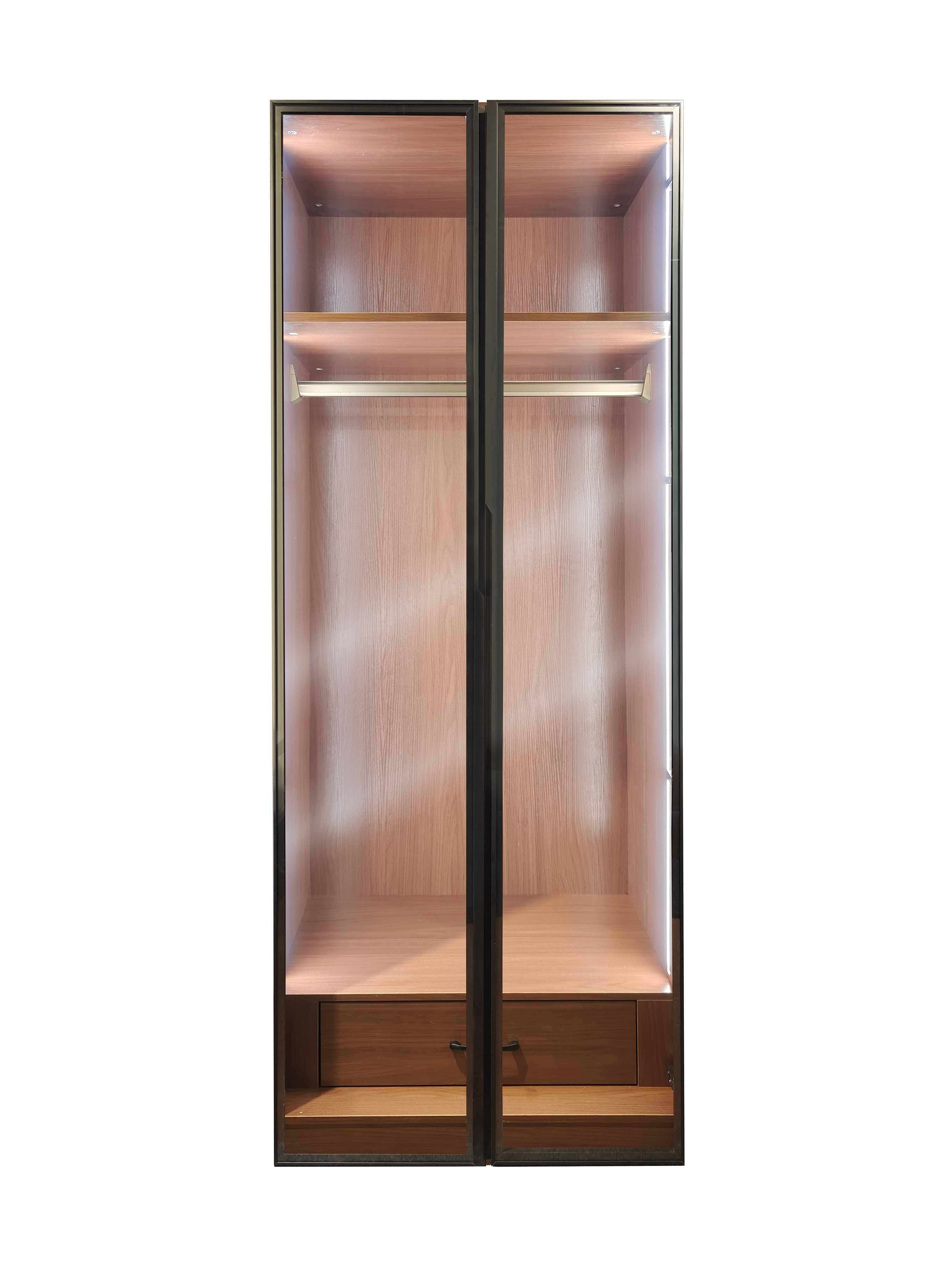 Nora 2 Glass Door Wardrobe with LED Light
