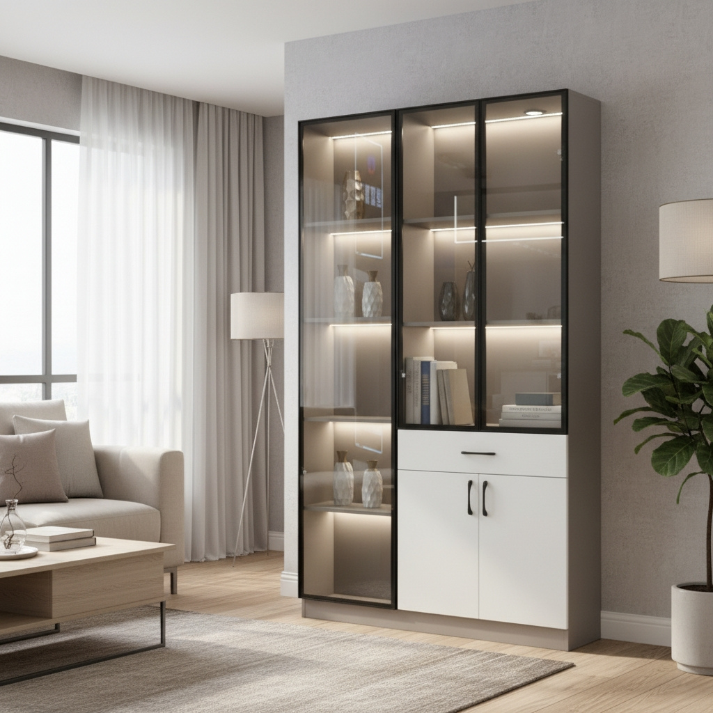 Nora 3 Door Display Cabinet Multi-Purpose Storage