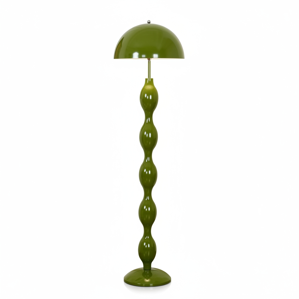Nuoro Retro Olive Green Mushroom Floor Lamp - Mid Century Modern Stacked Totem Standing Light