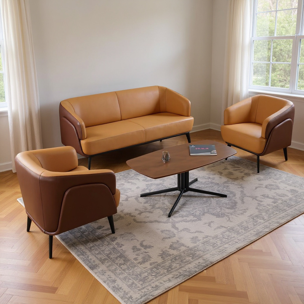 Orlando Leather Two Tone Sofa