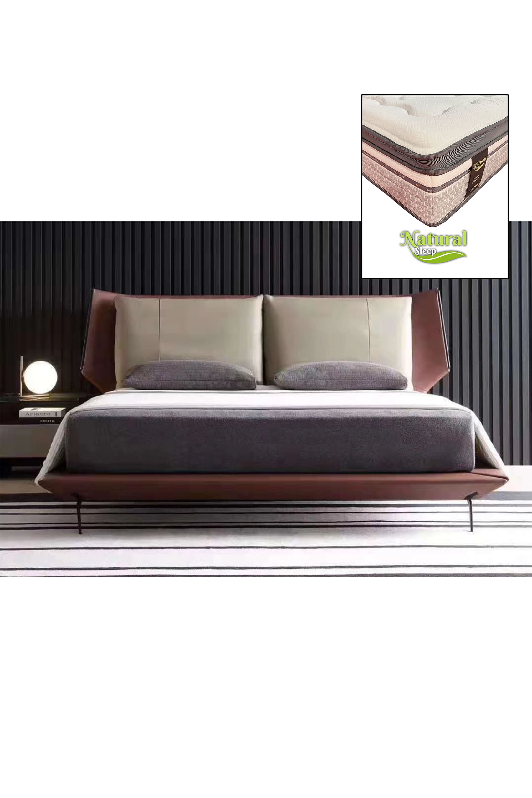 Oriana Designer Bed Frame + Natural Sleep (T5-Verdant)