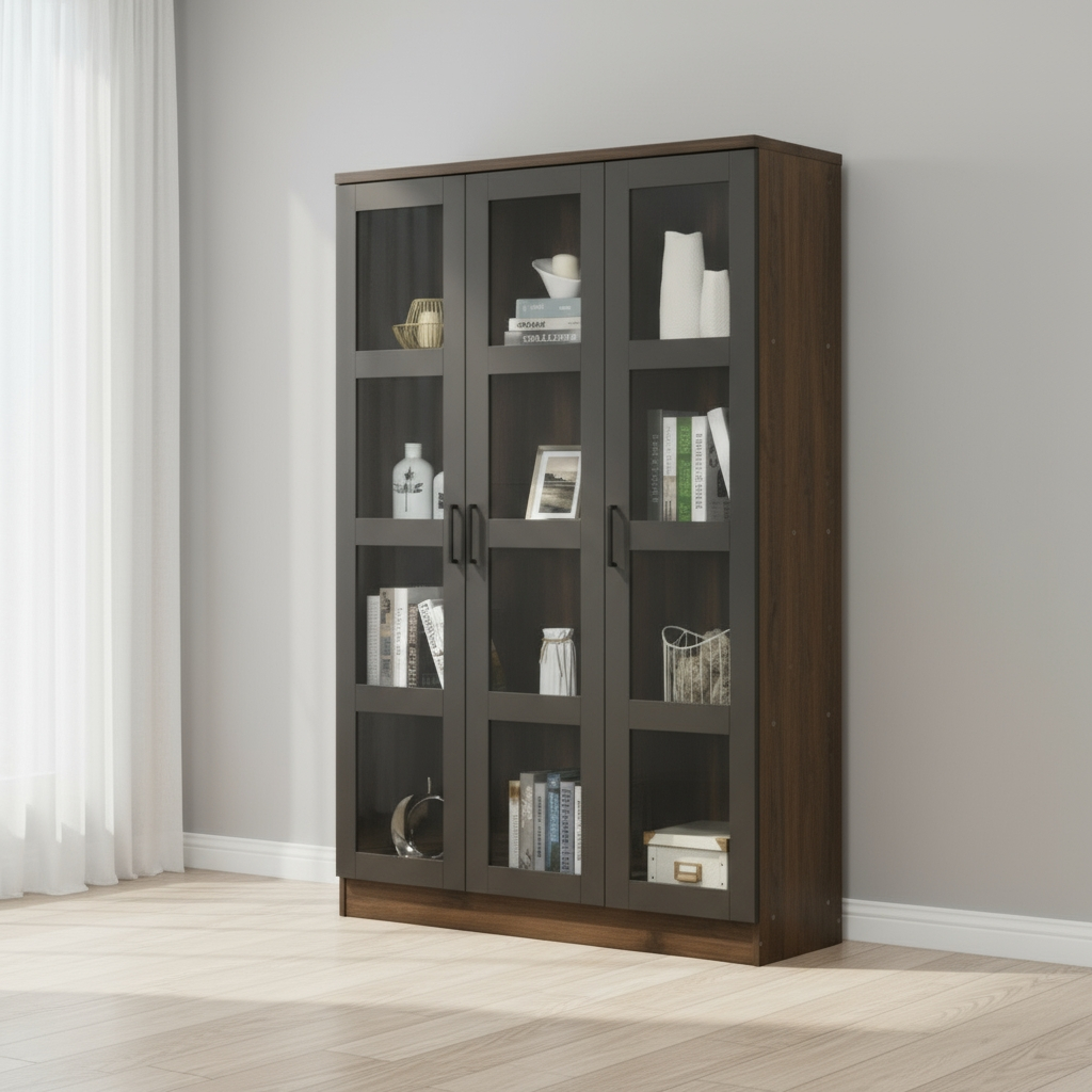 Pele 12 Shelves Multipurpose Cabinet (Columbia Nut)
