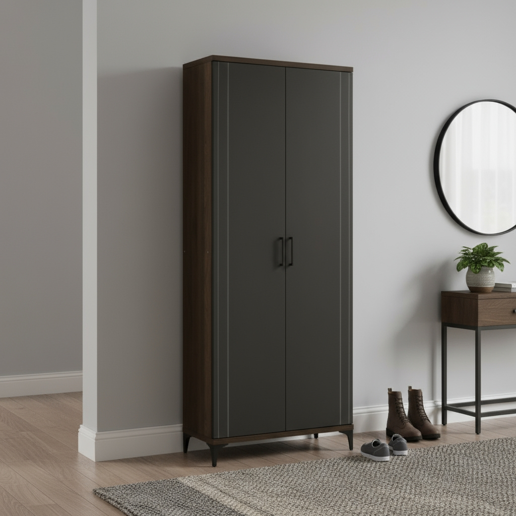 Pele Tall Shoe Cabinet (Columbia Nut)