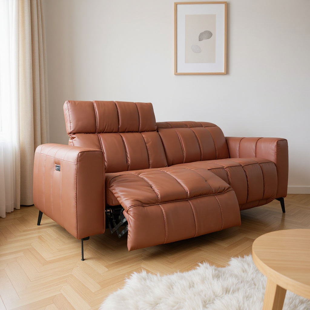 Pesaro Leather Sofa with Dual Recliner