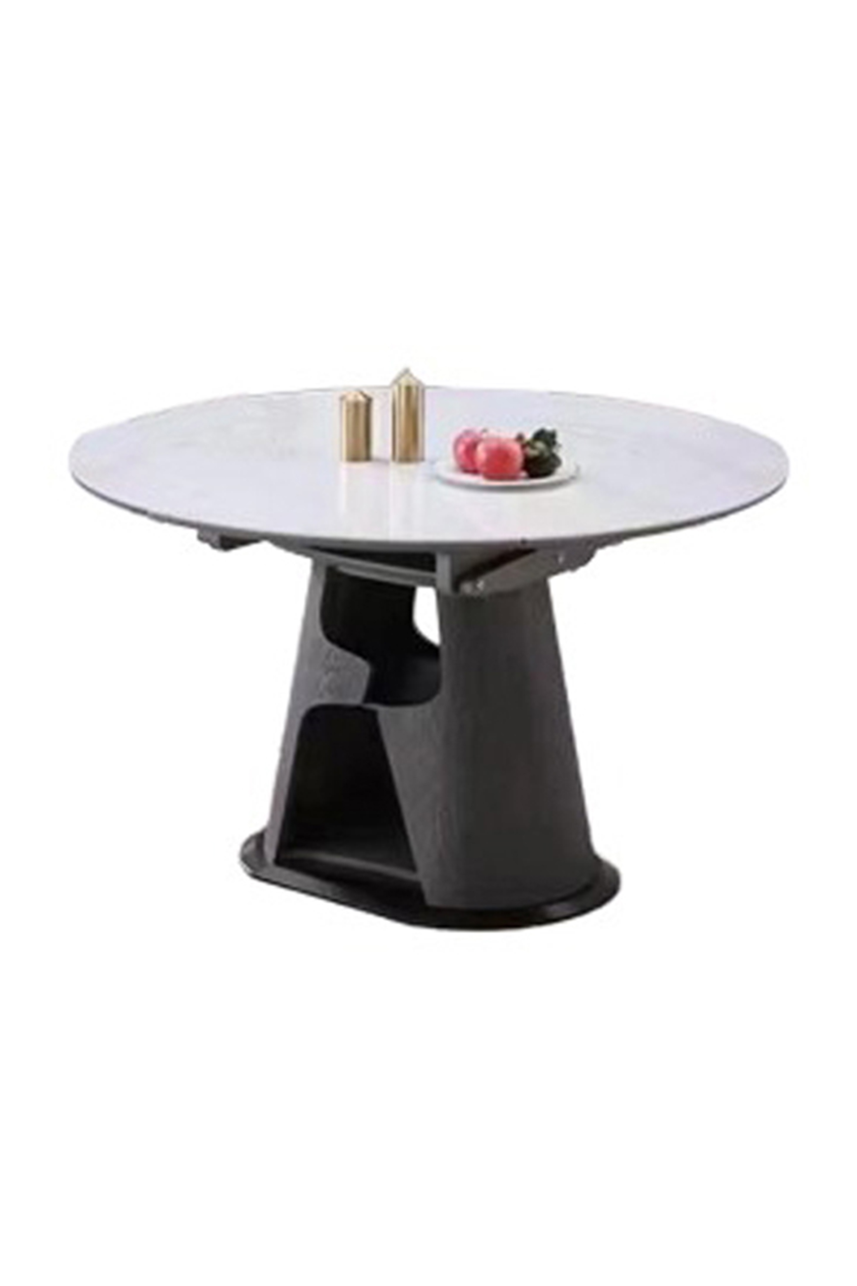 Pellice Round Extendable Dining Table - Side to Extend