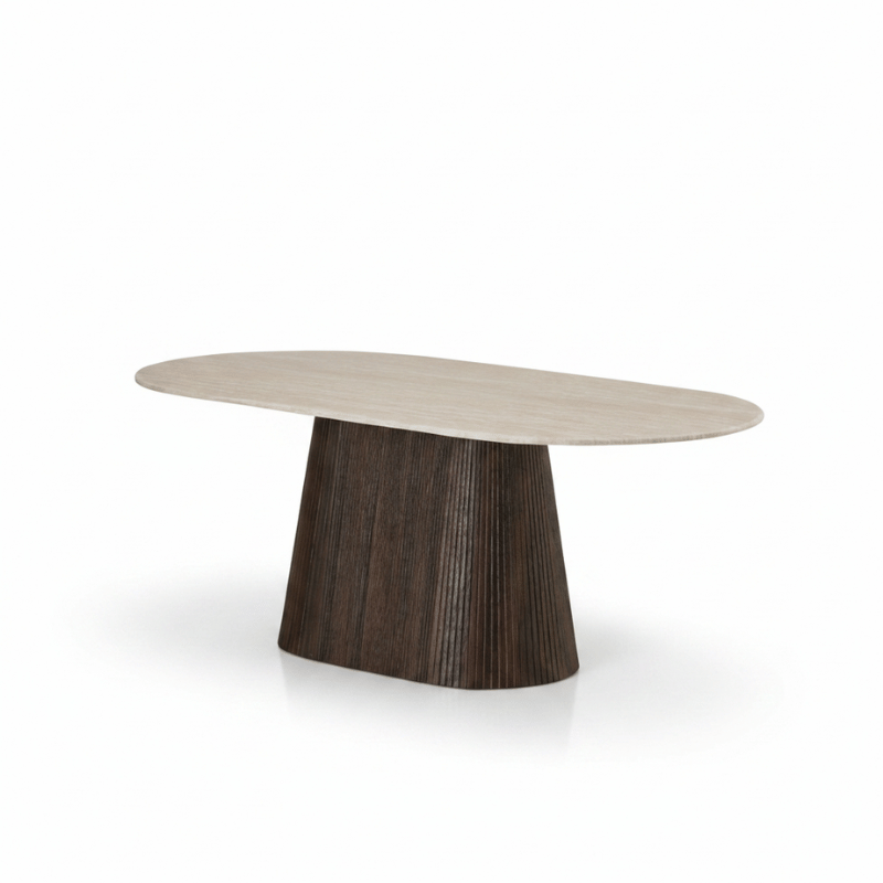Pietro Travertine Dining Table