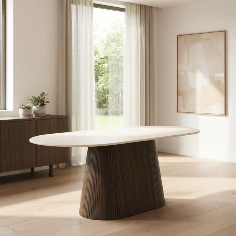 Pietro Travertine Dining Table