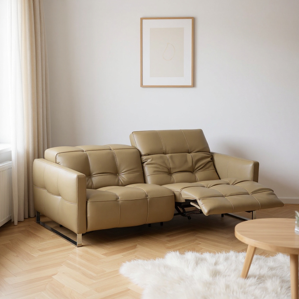 Resia Leather Sofa with Dual Recliner