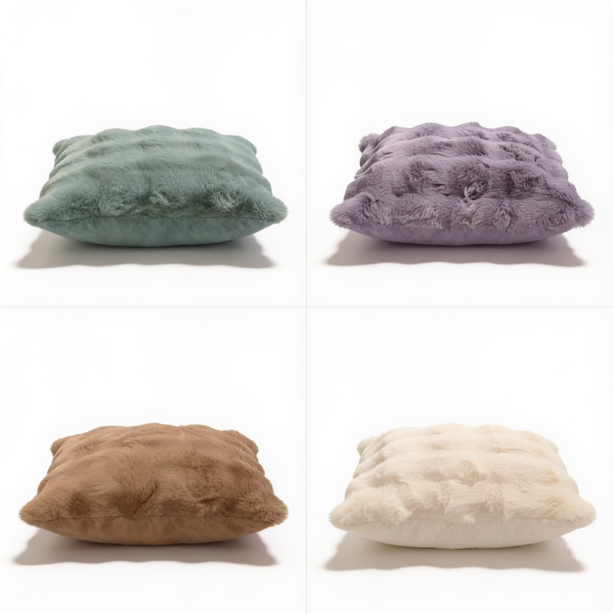 Luxury Faux Rabbit Fur Throw Pillow with Insert