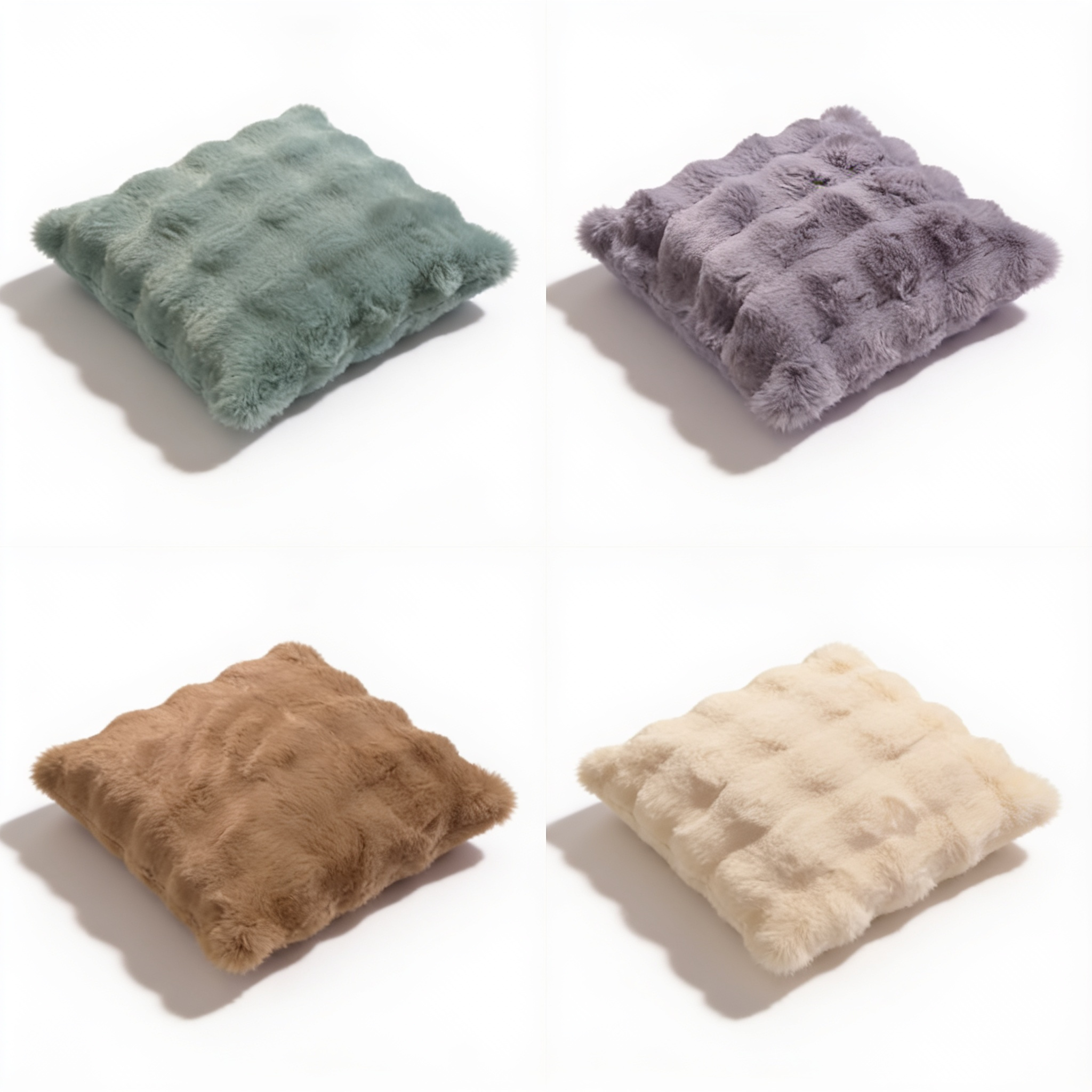 Luxury Faux Rabbit Fur Throw Pillow with Insert