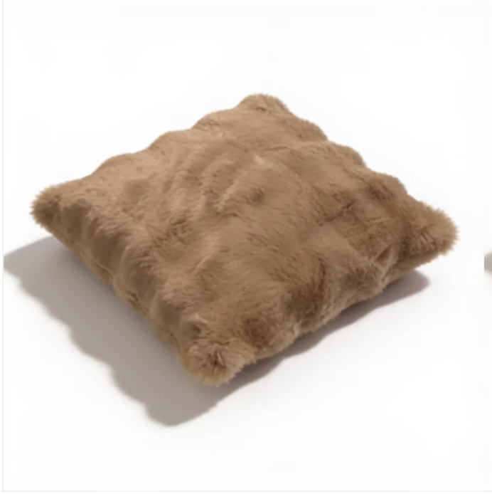 Luxury Faux Rabbit Fur Throw Pillow with Insert