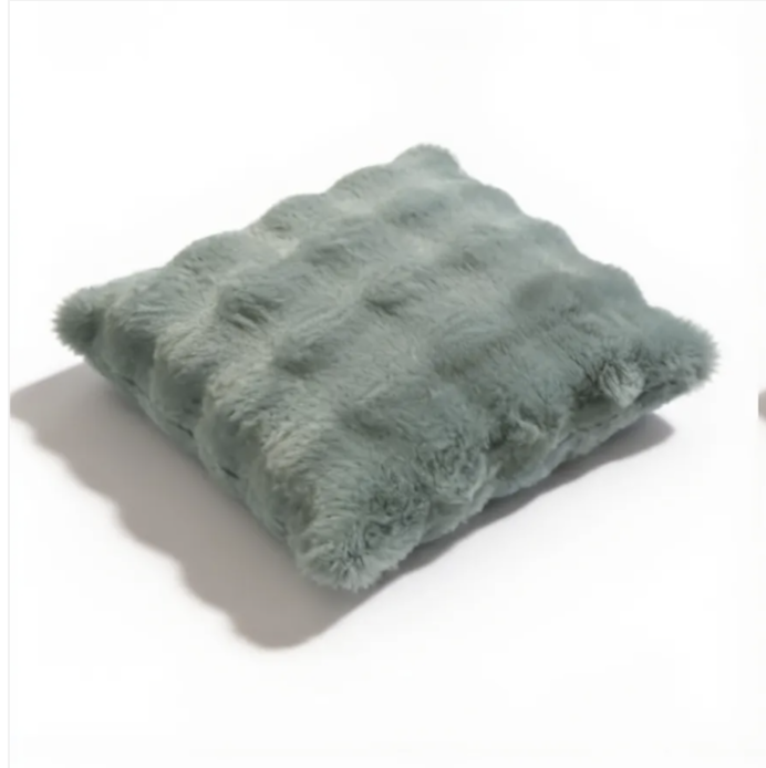 Luxury Faux Rabbit Fur Throw Pillow with Insert