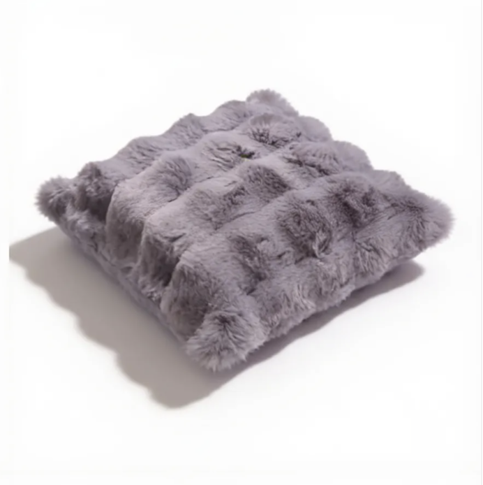 Luxury Faux Rabbit Fur Throw Pillow with Insert