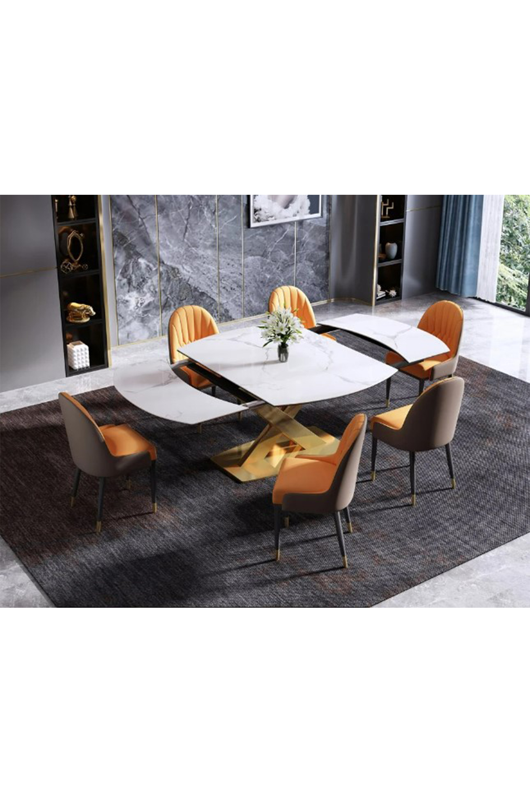 Lianico Extendable Dining Table (Turn to Extend)