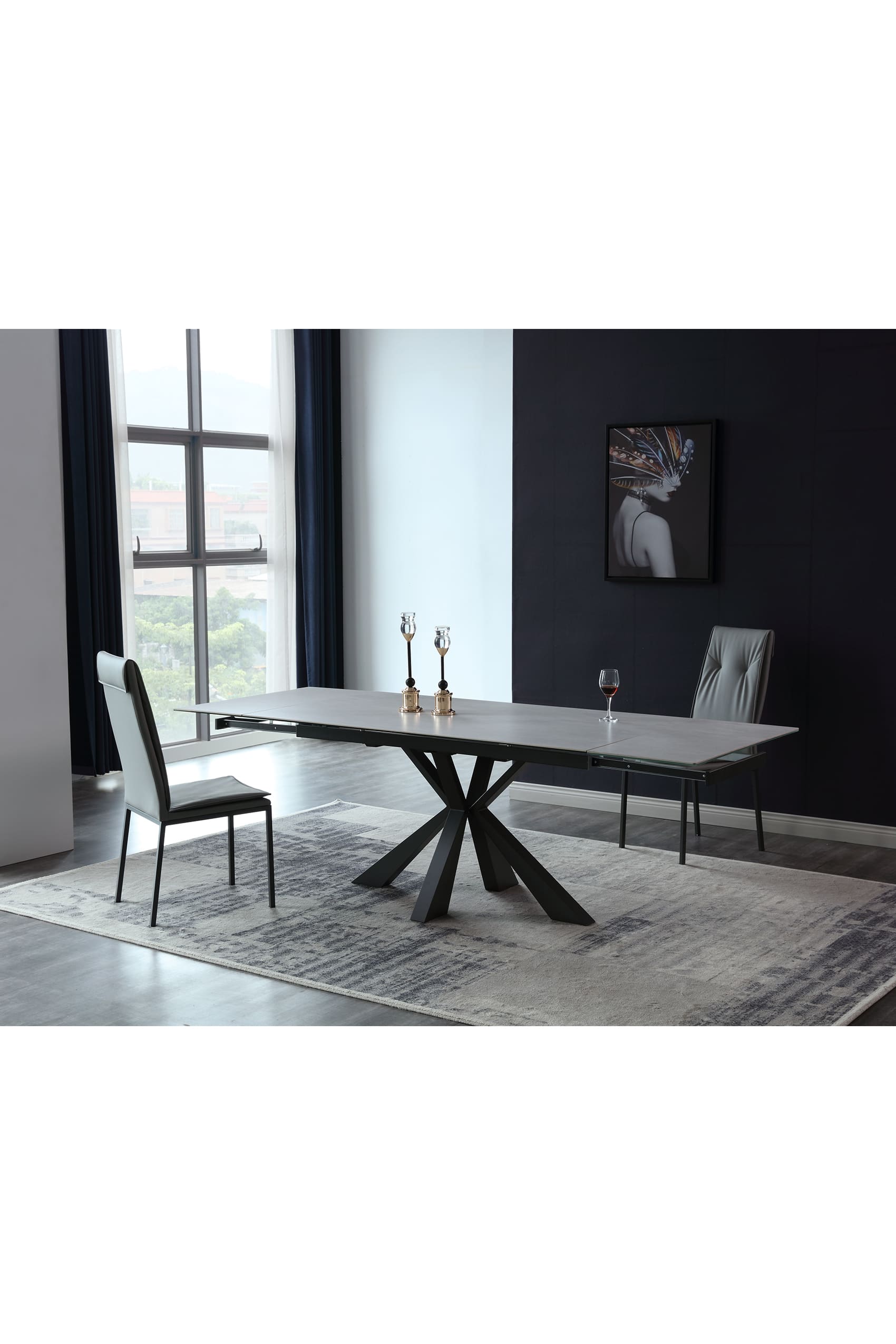 Sabini Extendable Dining Table 1.4m-2.0m (Side to Extend)