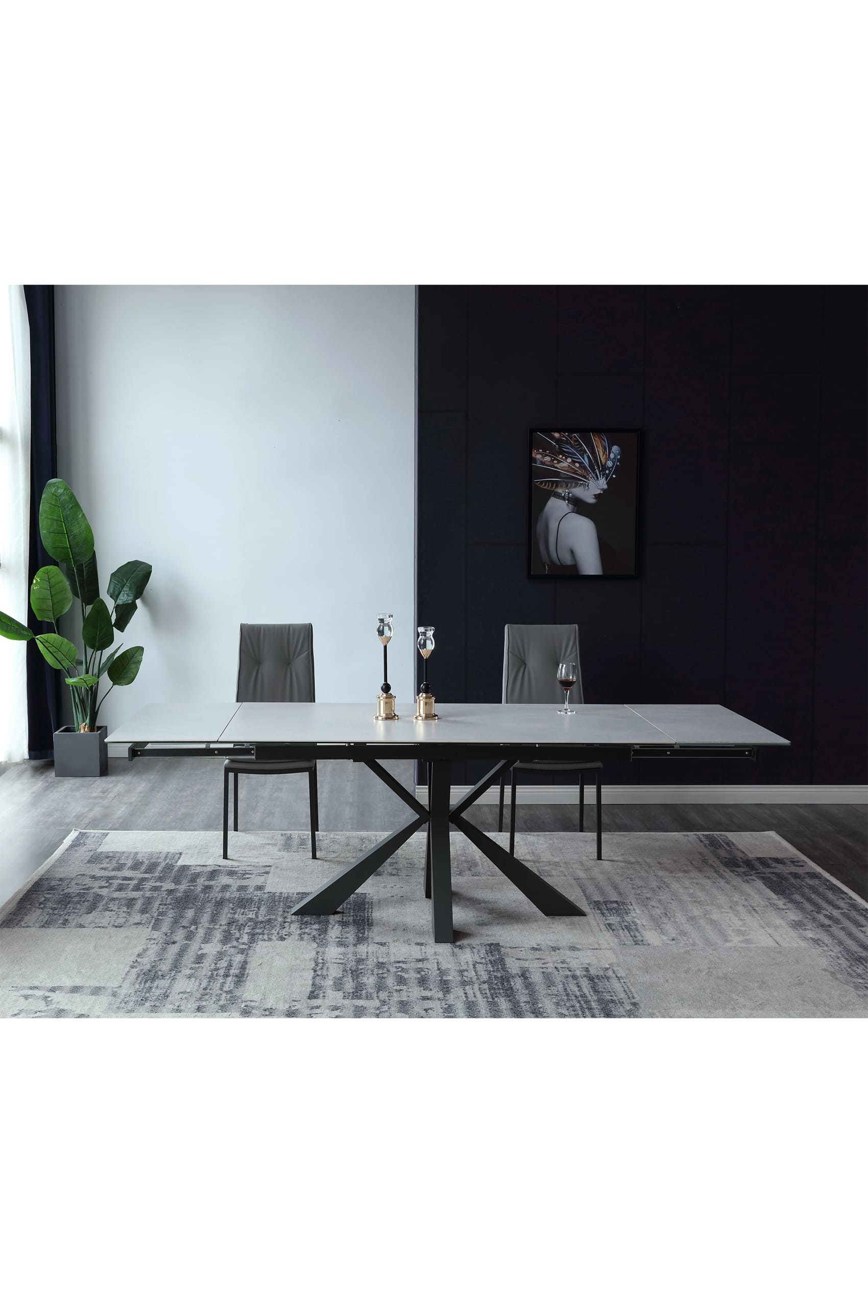 Sabini Extendable Dining Table 1.4m-2.0m (Side to Extend)