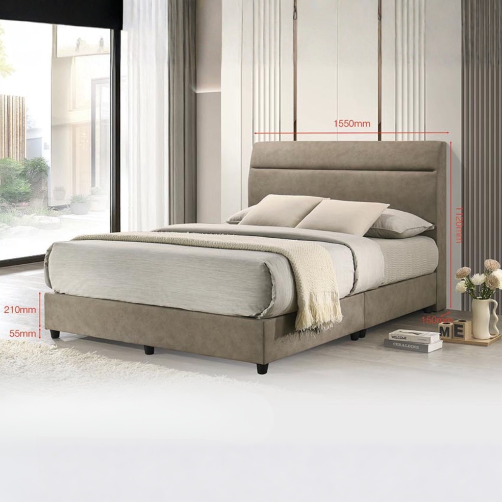 Scarlett Queen Divan Bed - Fabric Brown