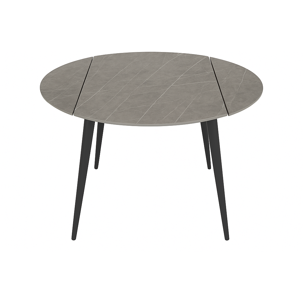 Stura Round Extendable Dining Table - Side to Extend