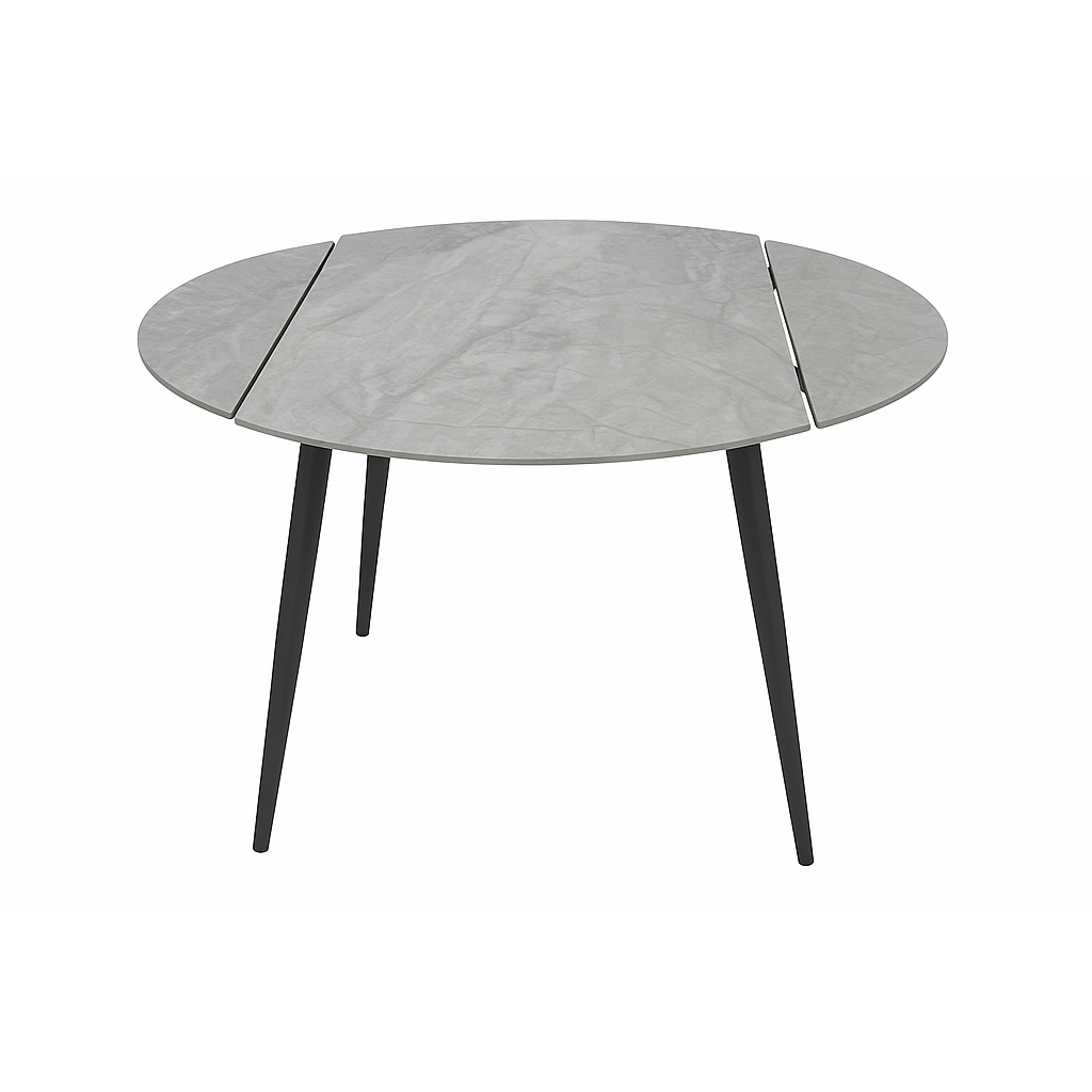 Stura Round Extendable Dining Table - Side to Extend