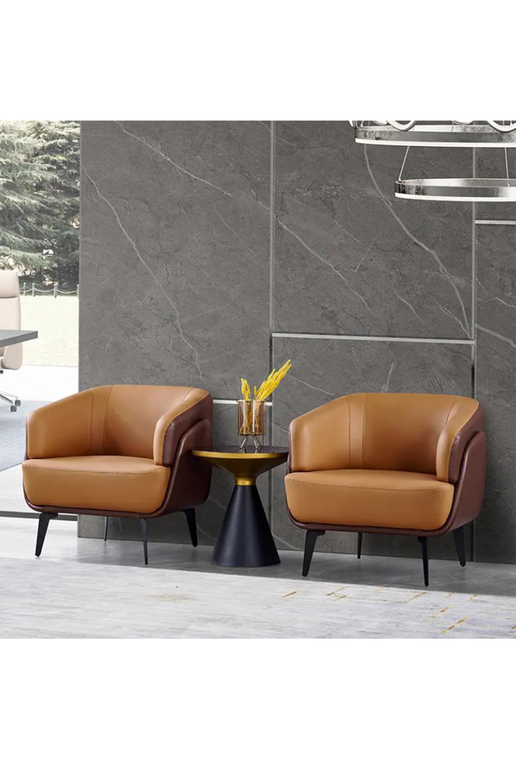 Orlando Leather Two Tone Sofa