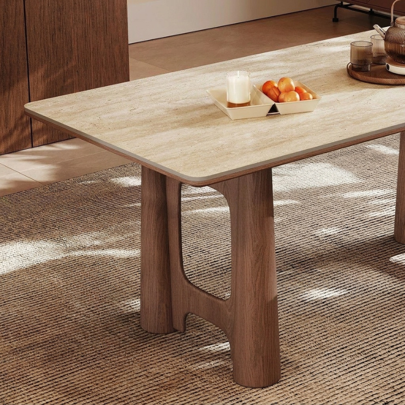 Talia Travertine Dining Table