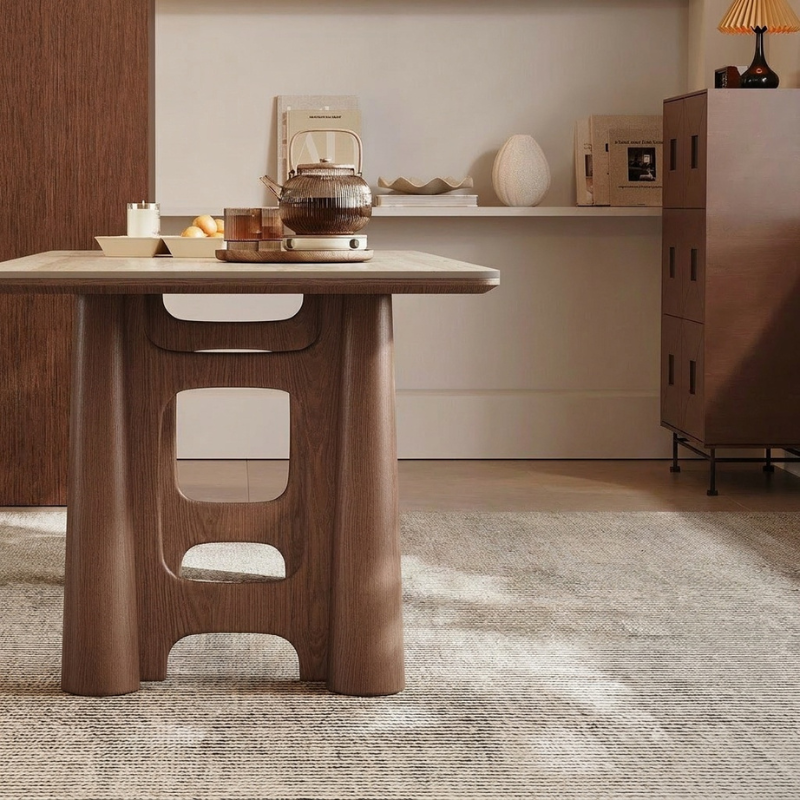 Talia Travertine Dining Table