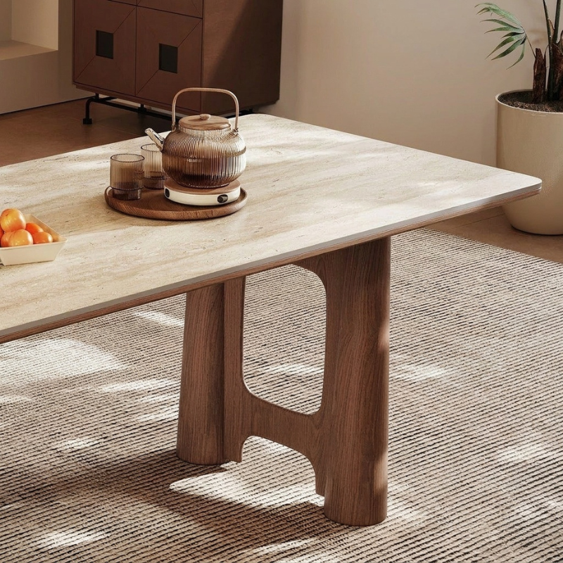Talia Travertine Dining Table