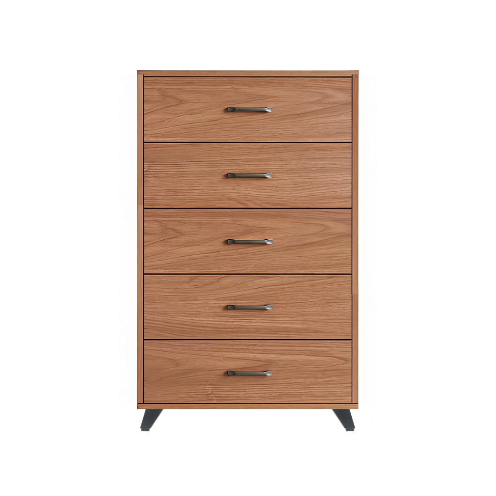Taylor 5-Drawer Walnut Wood Chest of Drawers