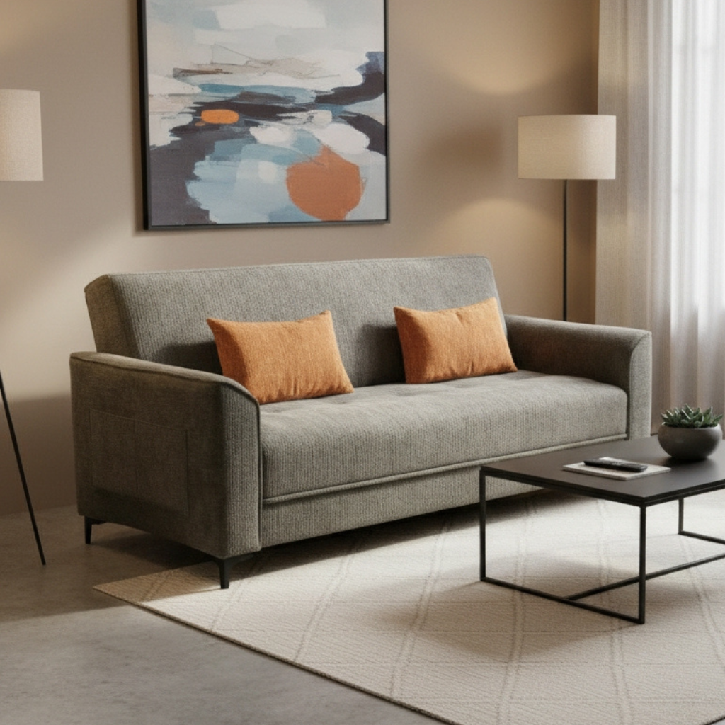 Teddy 3 Seater Fabric Sofa Bed