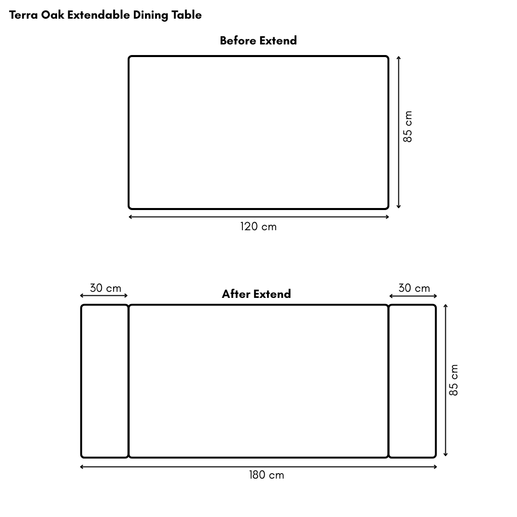 Terra Extendable Dining Table ( 120 Extend 180cm)