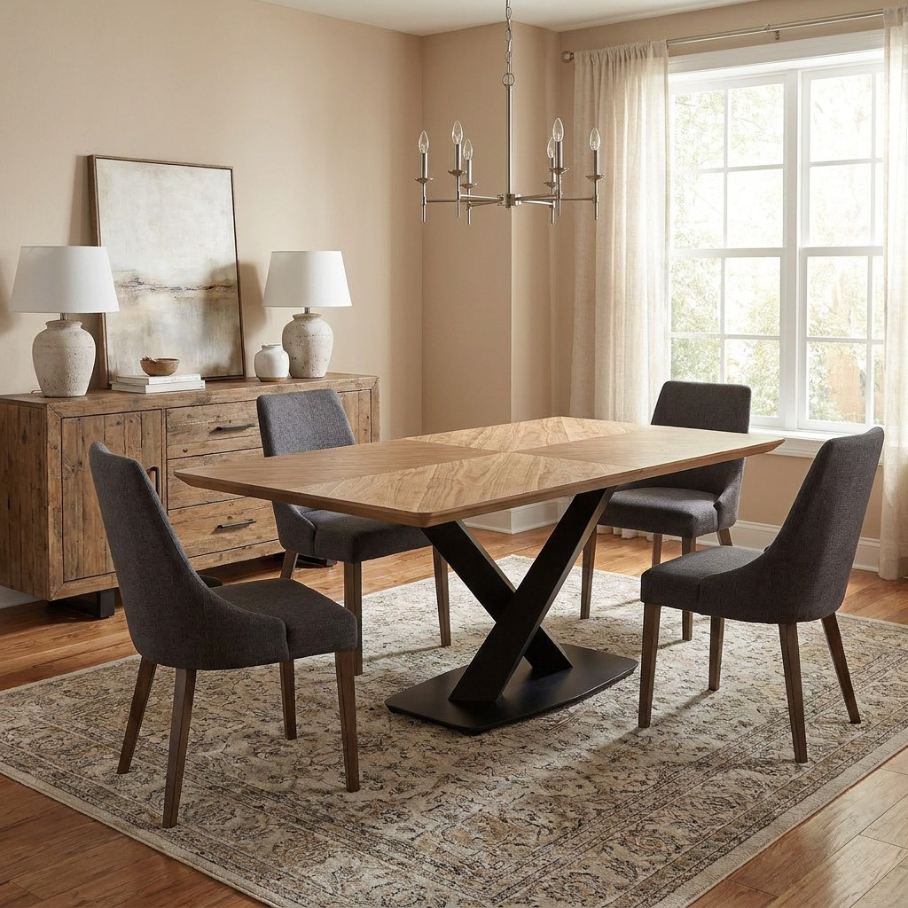 Vitoria Wooden Top Dining Table